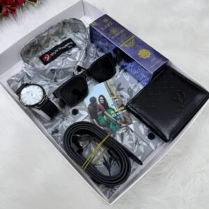 অ্যাশ শার্ট কম্বো সেট, ঘড়ি, মানিব্যাগ, পারফিউম, বেল্ট, চশমা ও চিরকুট ৩