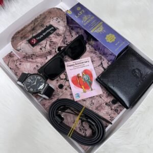 পেঁয়াজ কালার শার্ট কম্বো সেট, ঘড়ি, মানিব্যাগ, পারফিউম, বেল্ট, চশমা ও চিরকুট